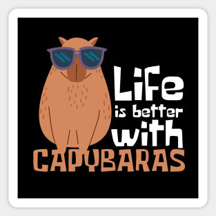 Life Is Better With Capybaras Funny Sticker